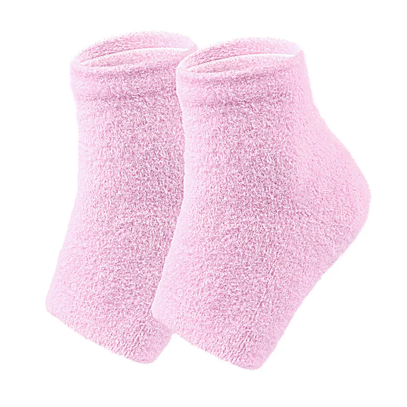 Feather Yarn Gel Heel Socks Foot Gel Foot Socks Anti Cracking Protection Massage Moisturizing Half FootSocks