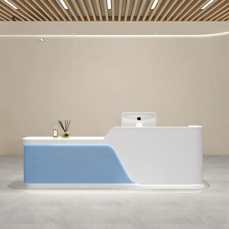 Front Desk Bancone Per Negozio Luxury Reception Lada Sklepowa Coordinate Worktable Empfangstheke Kosmetik Office Rezeption Theke