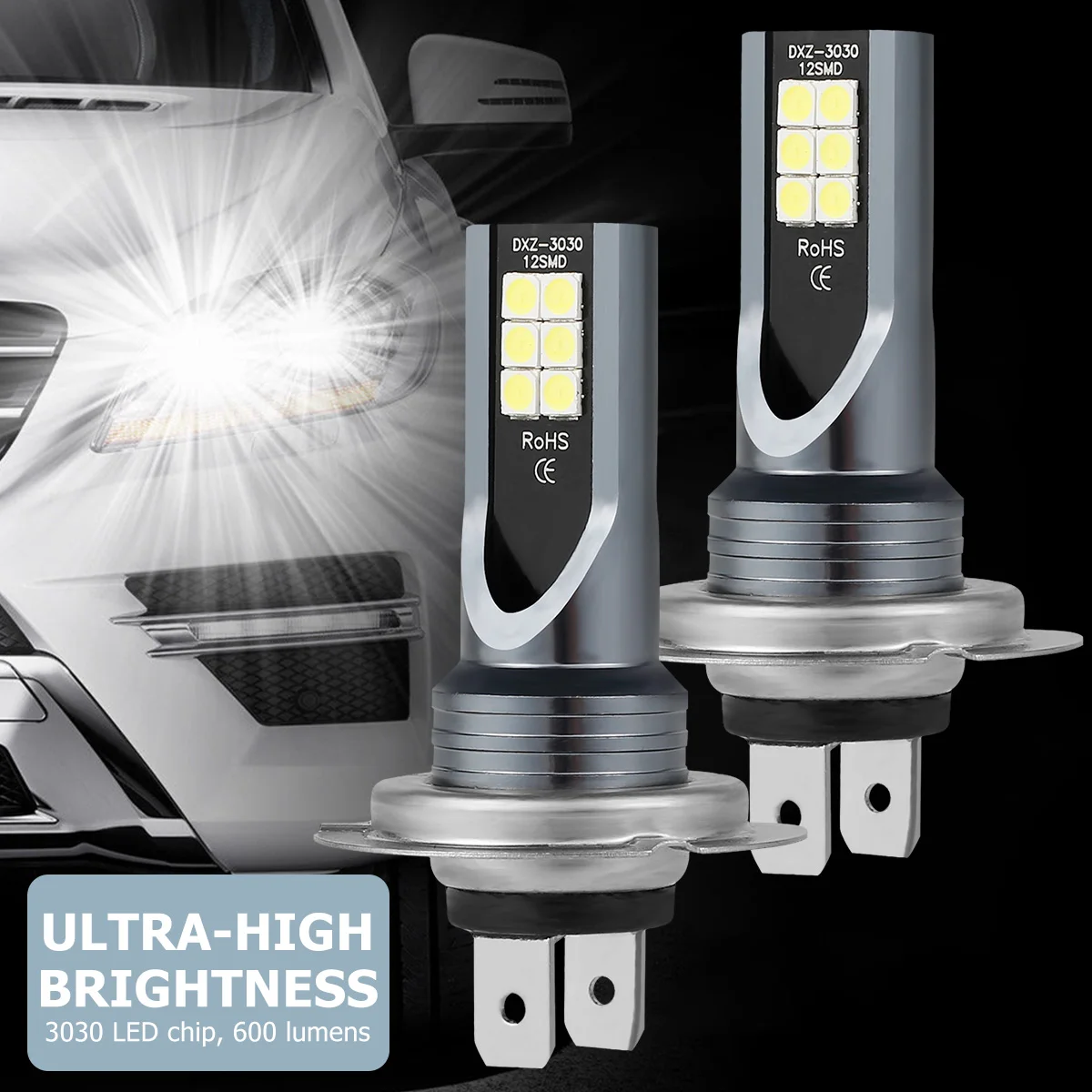 H7 LED Headlight Bulb100W 6500K 8500K Xenon White Super Bright Halogen DRL Daytime Runing Light Fog light Bulbs Car Accessories