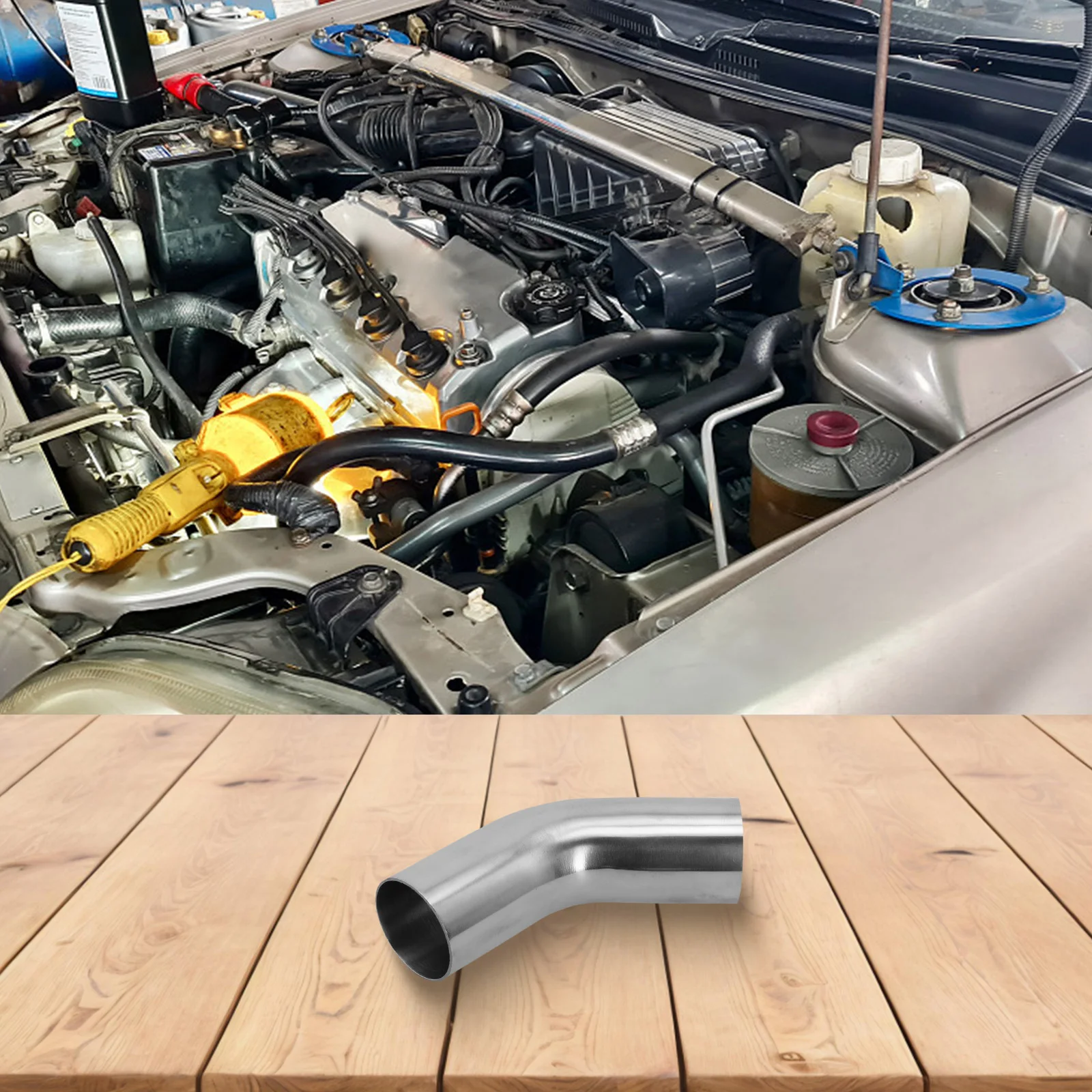 Elbow 45° Degree Bend Exhaust Pipe Versatile Stainless Steel Polished 19-51mm Automotive Exhaust Pipe Connection Fittings