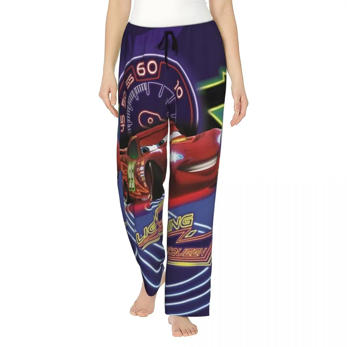 

Пижамные штаны на заказ с принтом мультяшных автомобилей Молния Маккуин для женщин Пижама для сна с карманами