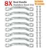 Bimini Top Strap Pad Eye Footman Loop 8pcs - Heavy Duty Stainless Steel for Boat, Kayak, Tie Downs, Jeep Wrangler Door Strap 1