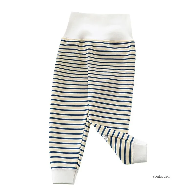 Newborn infant pants thicken keep warm in winter baby clothes bebe boy girl striped leggings kids unisex trousers baby trousers baby leggings