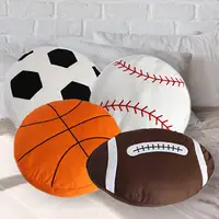 Throw Pillow Soft Cute Soccer Baseball Shape Sofa Back Throw Pillows Rubby Soccer Shape Plush Toy Room Stuffed Pillow Cushion 1