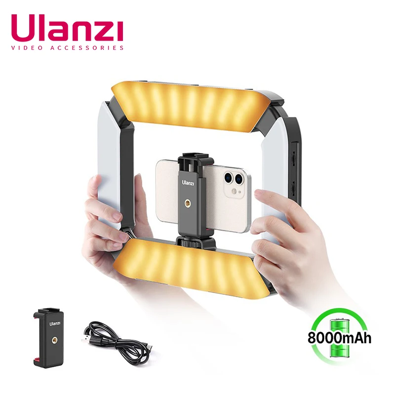 Ulanzi U200 Camera Ring Light Video Rig Fill Light Per Smartphone Camera Gopro 2500K-8500K Con Clip Per Telefono Kit Luce Video