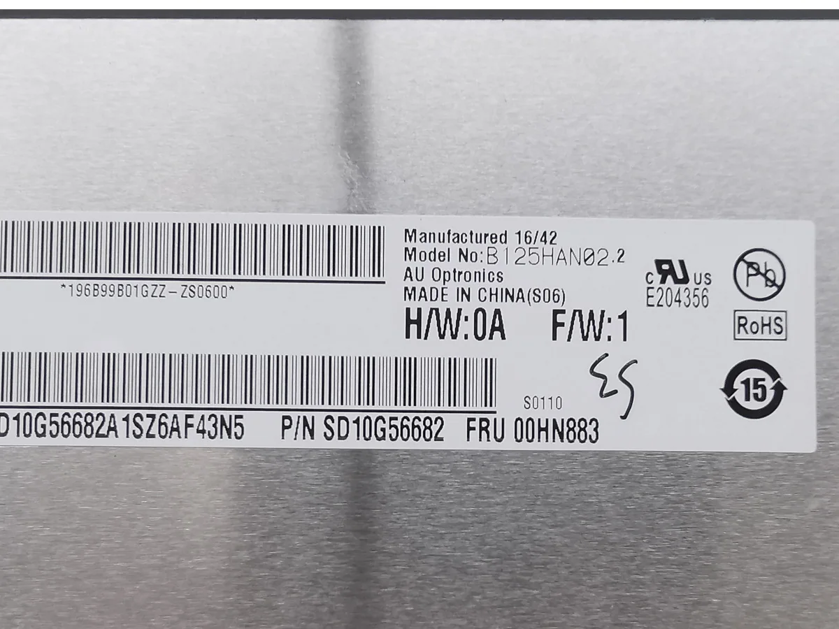 Dalle écran Lenovo X260 12.5" HD - Réf. FRU 00HN856 - LED Mat - Neuf Garantie 1 An