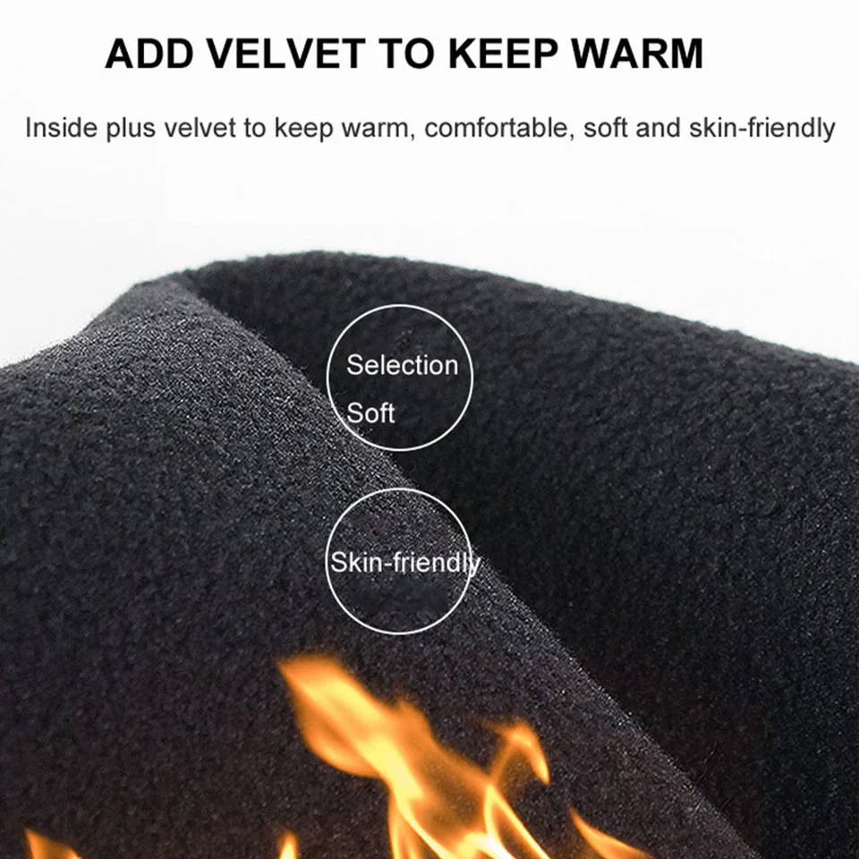 LOOGDEEL Fleece Cycling Gloves Non-slip Thermal Touch Screen Windproof Waterproof Men Skiing Running Bicycle Motorcycle Gloves 4