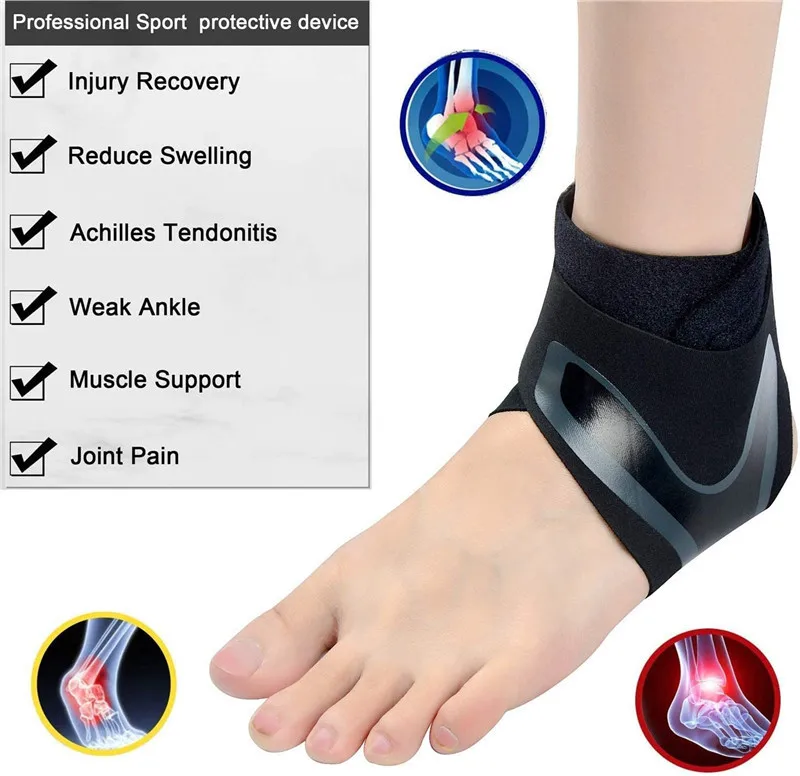 Ankle Support Brace 1PC Sports Compression Tendon Pain Relief Sprain Wrap