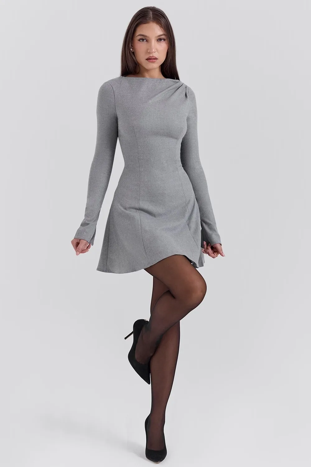Elegant Long Sleeve Bodycon Party Evening Dress Women Autumn/Winter New Round Neck Short Skirt Slim Elegant Vestido 2025