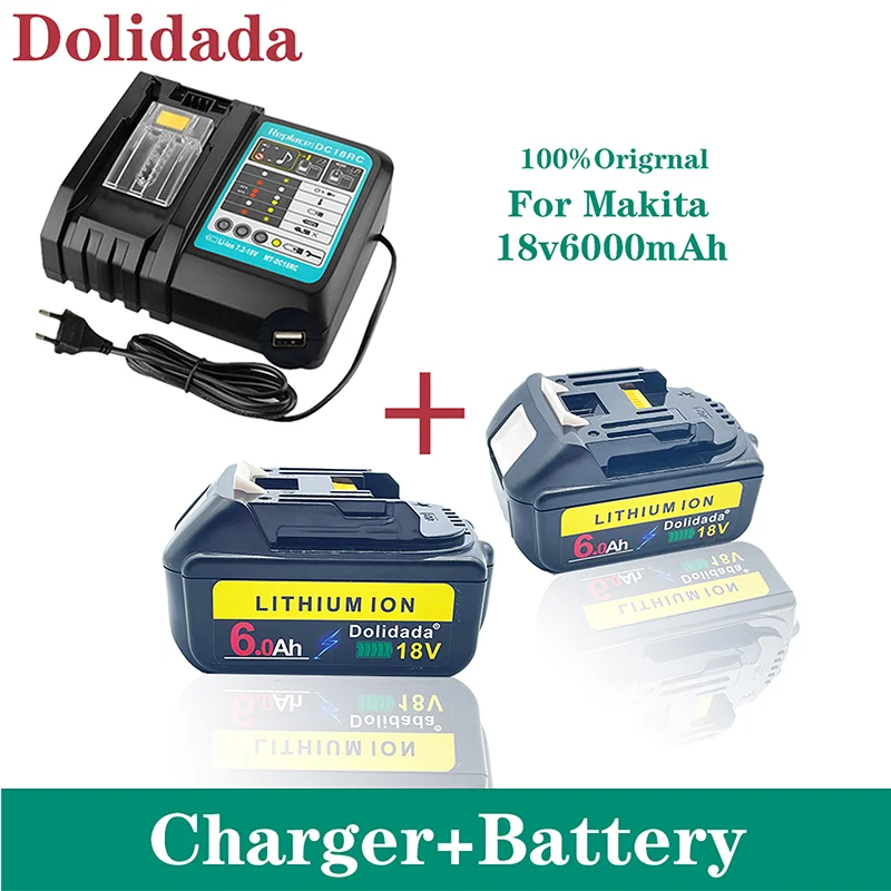 Аккумуляторная батарея BL1860 18 в 6000 мАч литий-ионная для Makita аккумулятор BL1840 BL1850