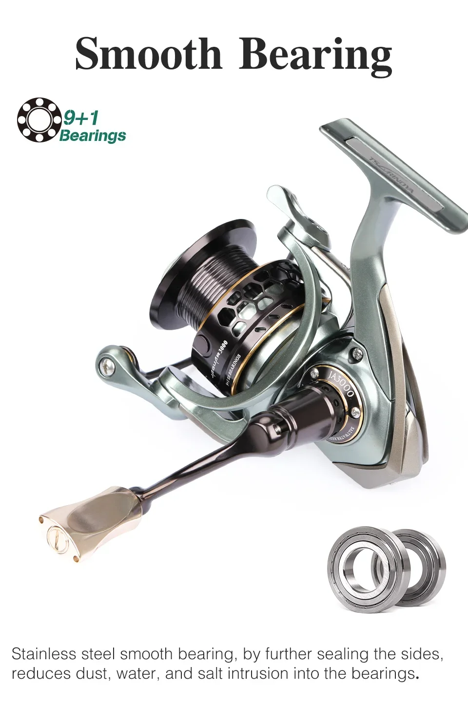 TSURINOYA 2 Spule Spinning Angelrolle JAGUAR 1000 2000 3000 185G 6 KG Max Carbon Drag Karpfen Salzwasser Rolle Bass Hecht Rad – Detail 9