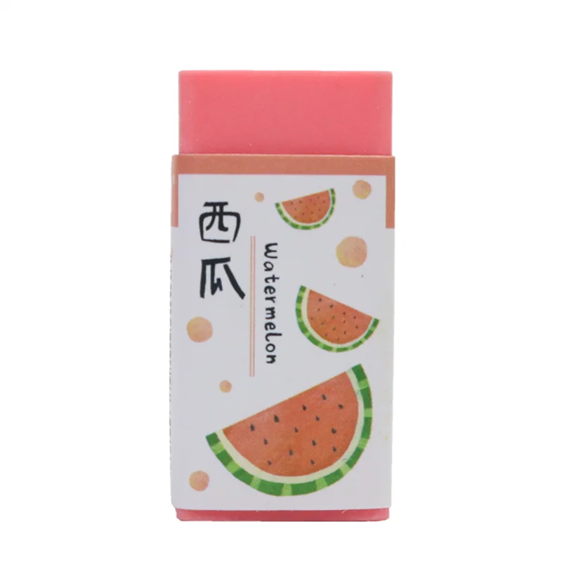 5PCS cute fruit Erasers Student Stationery Candy Colored Pencil Eraser Wipe clean without hurting the paper pencil eraser