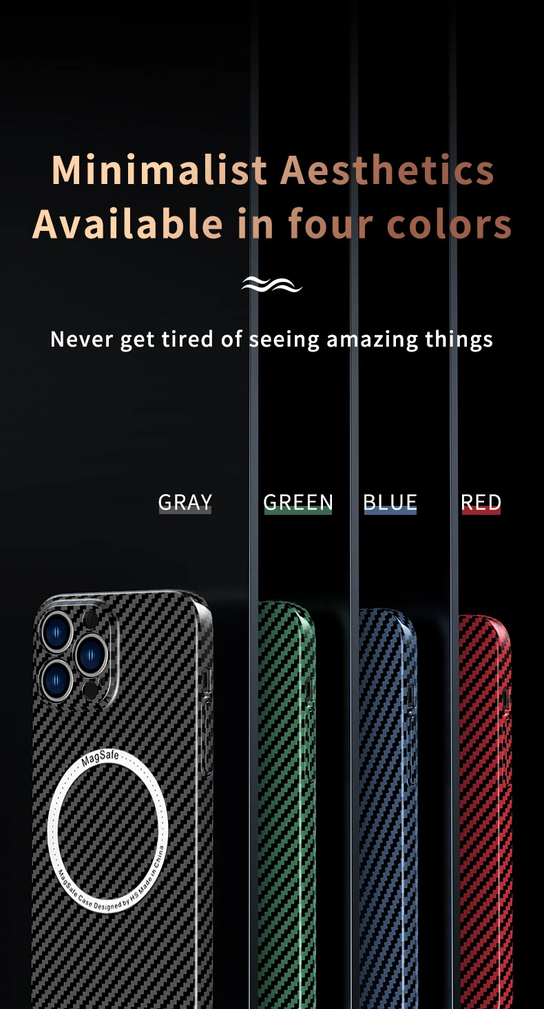 Carbon Fiber Texture Magnetic Wireless Charging Iphone Case