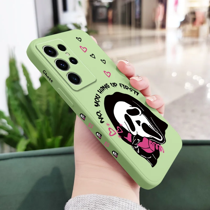 Elegant Ghost Design Phone Case with Telephone Motif