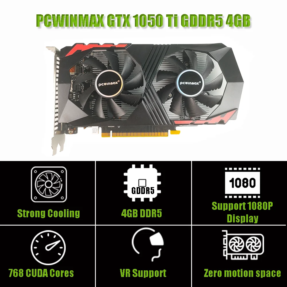 PCWINMAX New Geforce GTX 1050 Ti 4GB DDR5 128BIT Origina Gaming