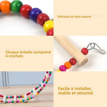 L Size 10 Ladder Pet Birds Swing Wooden Bridge Ladder Climb Cockatiel Parakeet Budgie Parrot Toy Wood Ladder 4