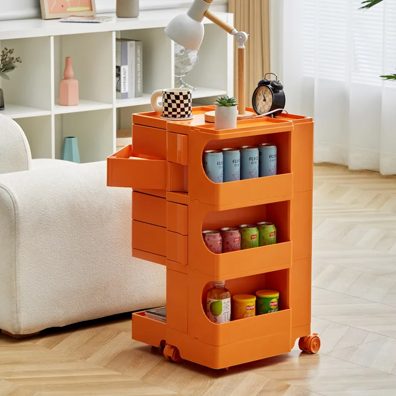 

Small cart rack, snack cabinet, cosmetics storage rack, rotating multi-layer storage cabinet
