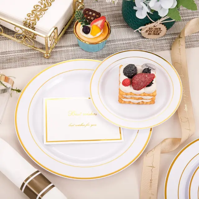 350-Piece Gold Dinnerware Set – Party Collection