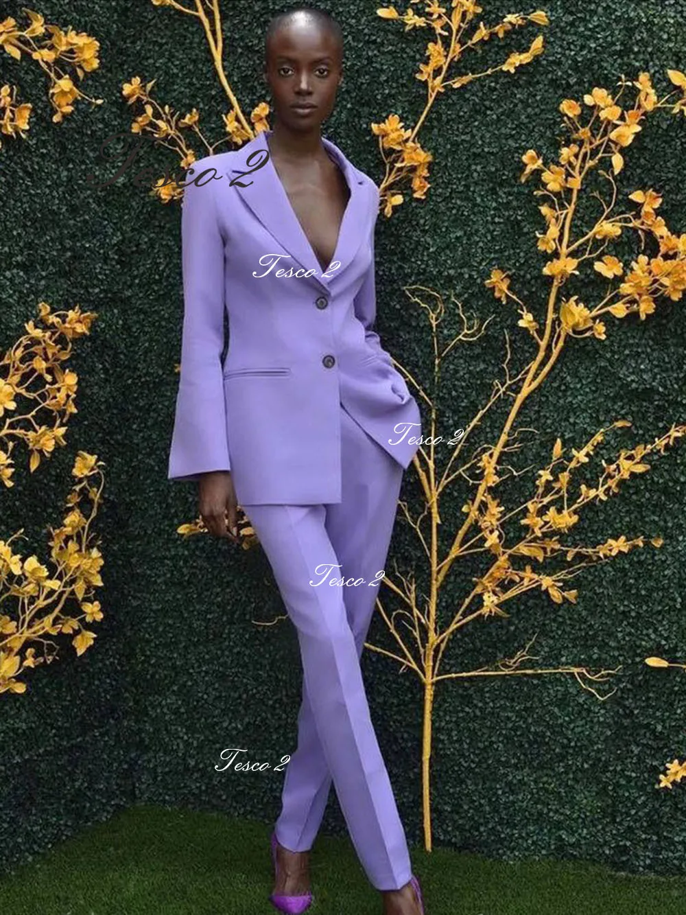 Lilac Colour Women Suit Elegant Suits For Women 2 Pieces For Wedding And Office Office Fashion Leisure Style Jacket Pants Suit