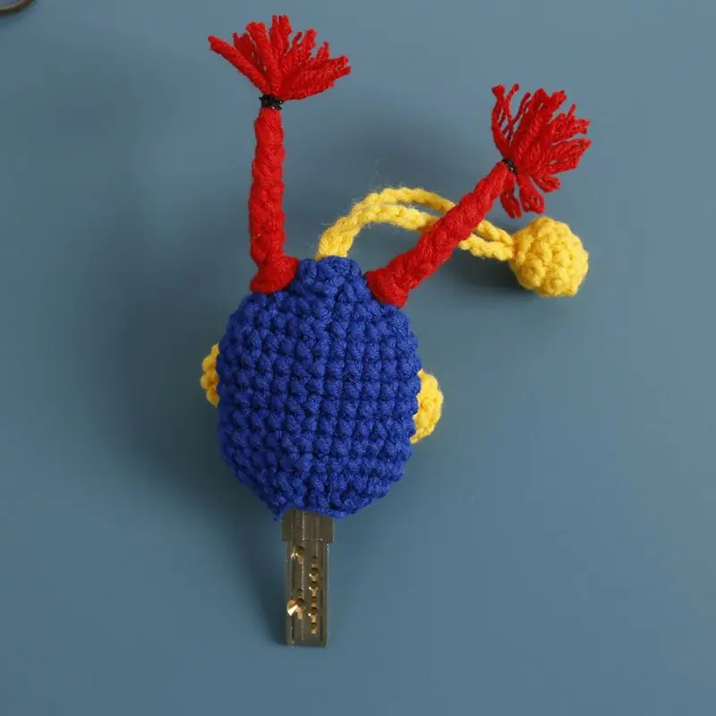 Cute Sausage Mouth Doll Crochet Keychain For Car Keys Accessories