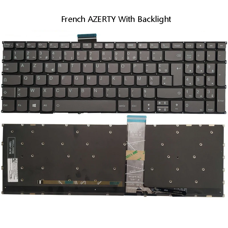 Teclado Retroiluminado para Lenovo Ideapad Espanhol Eua Latim Russo Francês Ideapad 315itl6 3-15ada6 3-15alc6 15iil05 15are05 15itl05 Novo - Imagem 2