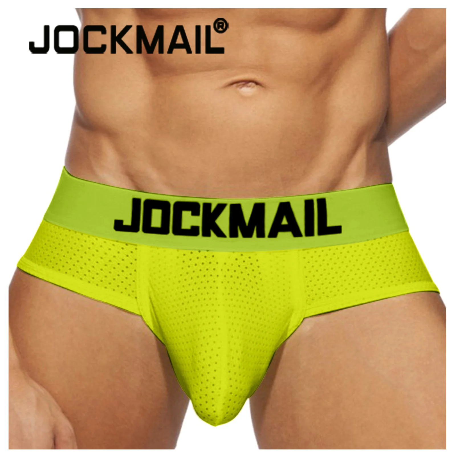 

JOCKMAIL Fashion Letter Printing Boxershorts Breathable Men's Underwear 3D Pouch Shorts Underpants Seamless Male Boxer Pants