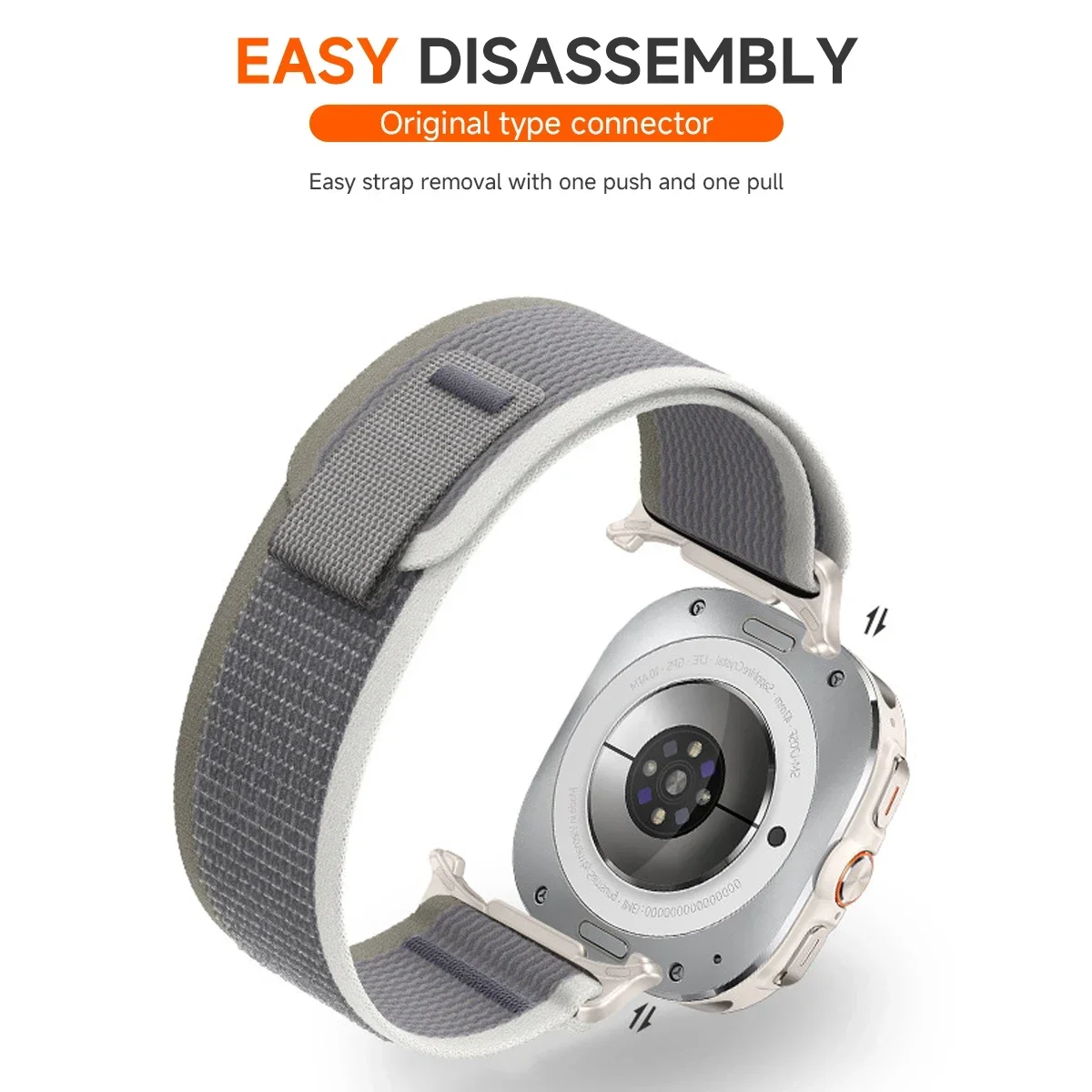 Nylon Trail Loop Strap for 47mm Smartwatch - Gap-Free Design Wristband