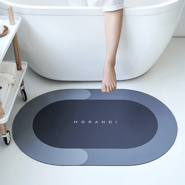 Semicircle Bathroom Non-slip Mat, Water Absorbent Rug For Home Entrance,  Toilet And Bathroom Drying Quickly