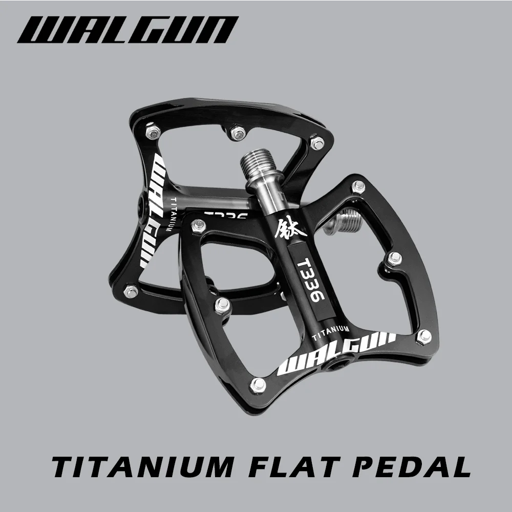 Ultraleichte MTB-Fahrradpedale aus Titanlegierung mit 3-Lager-Achse, Flache Plattform-Pedale, Rutschfeste Rennrad-Pedale, 111g Fahrradteile – Detail 2