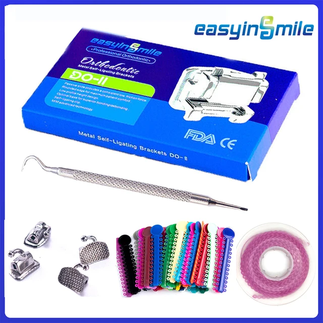 Easyinsmile Dental Material Metal Self Ligating Roth / MBT 345 Slot .022 Orhto Bracket Mini Braces high quality