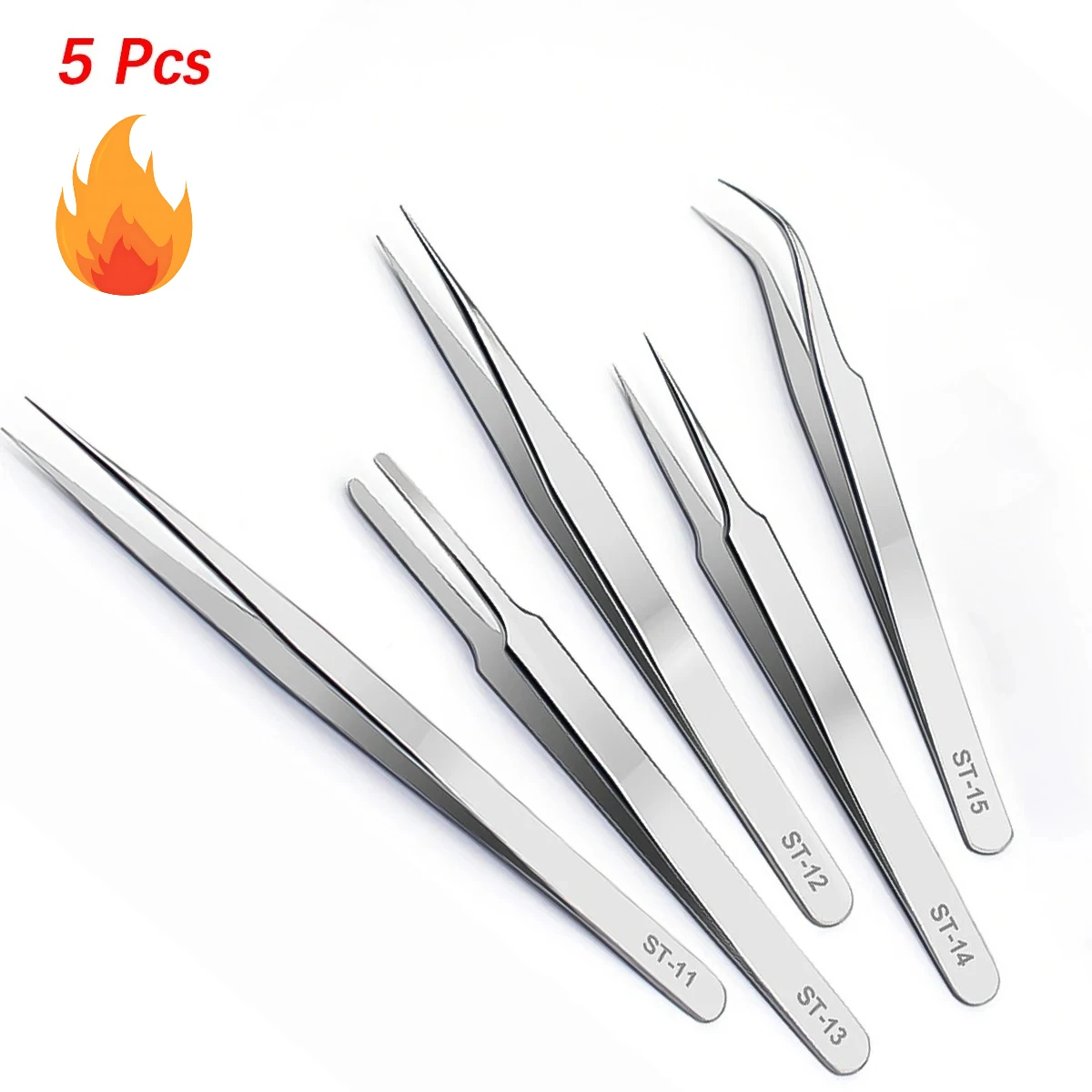 Precision Stainless Steel Antistatic Tweezers for Watchmaking and Jewelry Crafting