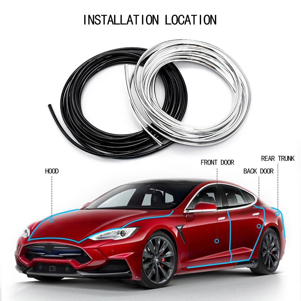 6M Car Door Edge Scratch Protection Strip Bumper Anti-collision Strip DIY PVC Molding Decorative Auto Accessories