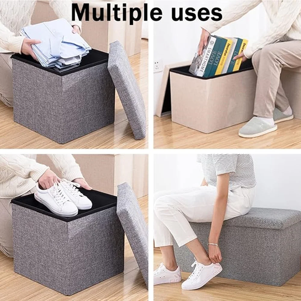 Folding Storage Stools Multifunction Portable Furniture Large Capacity Storage Box For Student Dormitory Living Room Bedroom