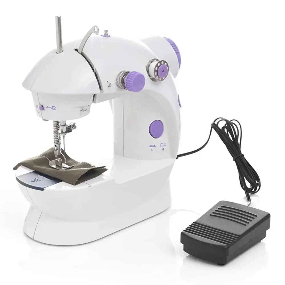Household 202Mini Sewing Machine sewing machine Handheld Sewing Machine with Light Cutter Foot Pedal Portable Night Light Machine