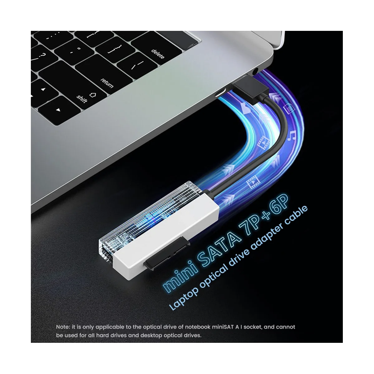 Кабель-адаптер SATA с USB 2,0 на 6P + 7P для ноутбука