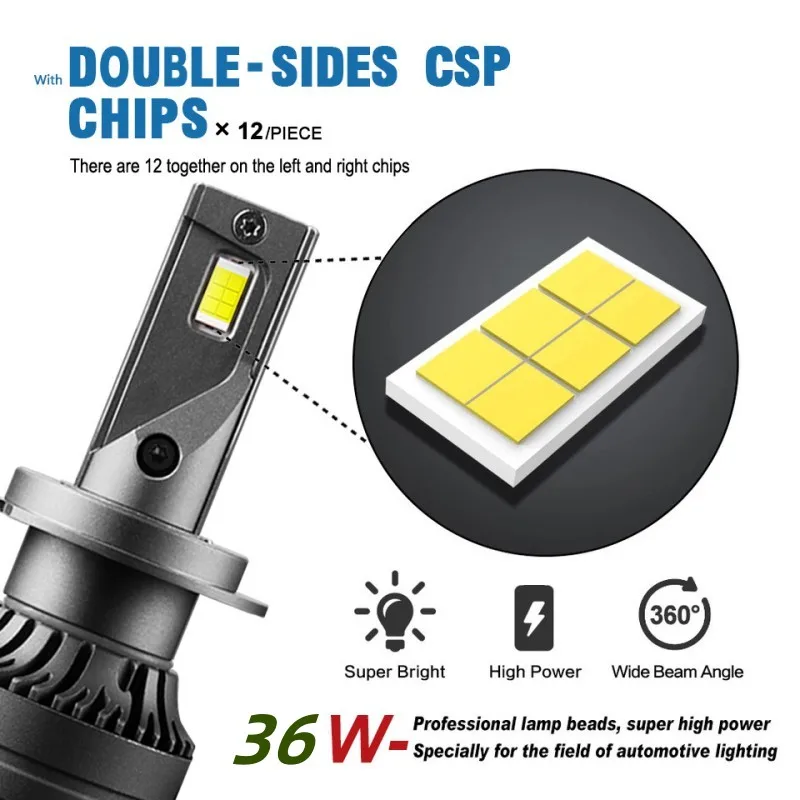LED ڵ Ʈ ,  LED Ʈ ҽ, H1 H3 H4 H7 H8 H9 H11 H13 9004 9005 9006, 72W, 6000K