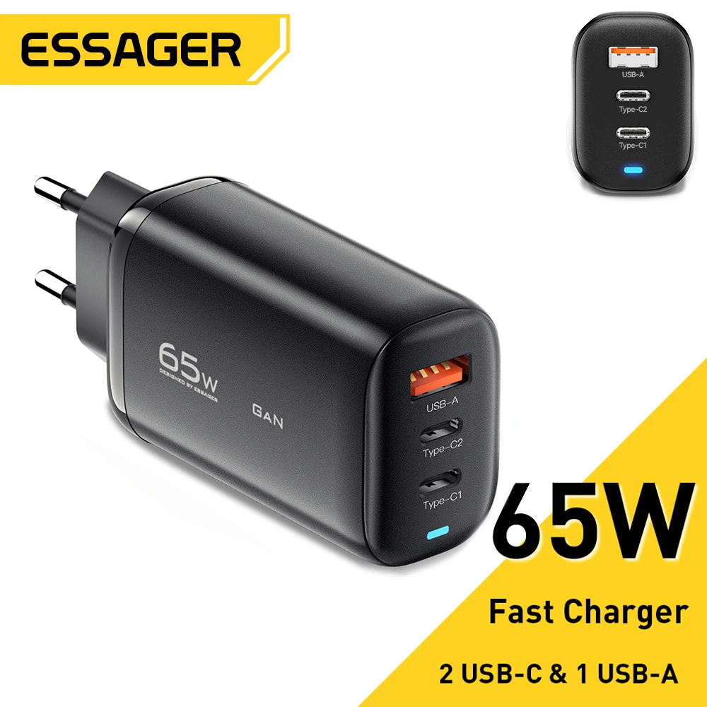 Essager 65W GaN USB Type C Charger For Laptop PPS 45W 25W Fast Charge ...