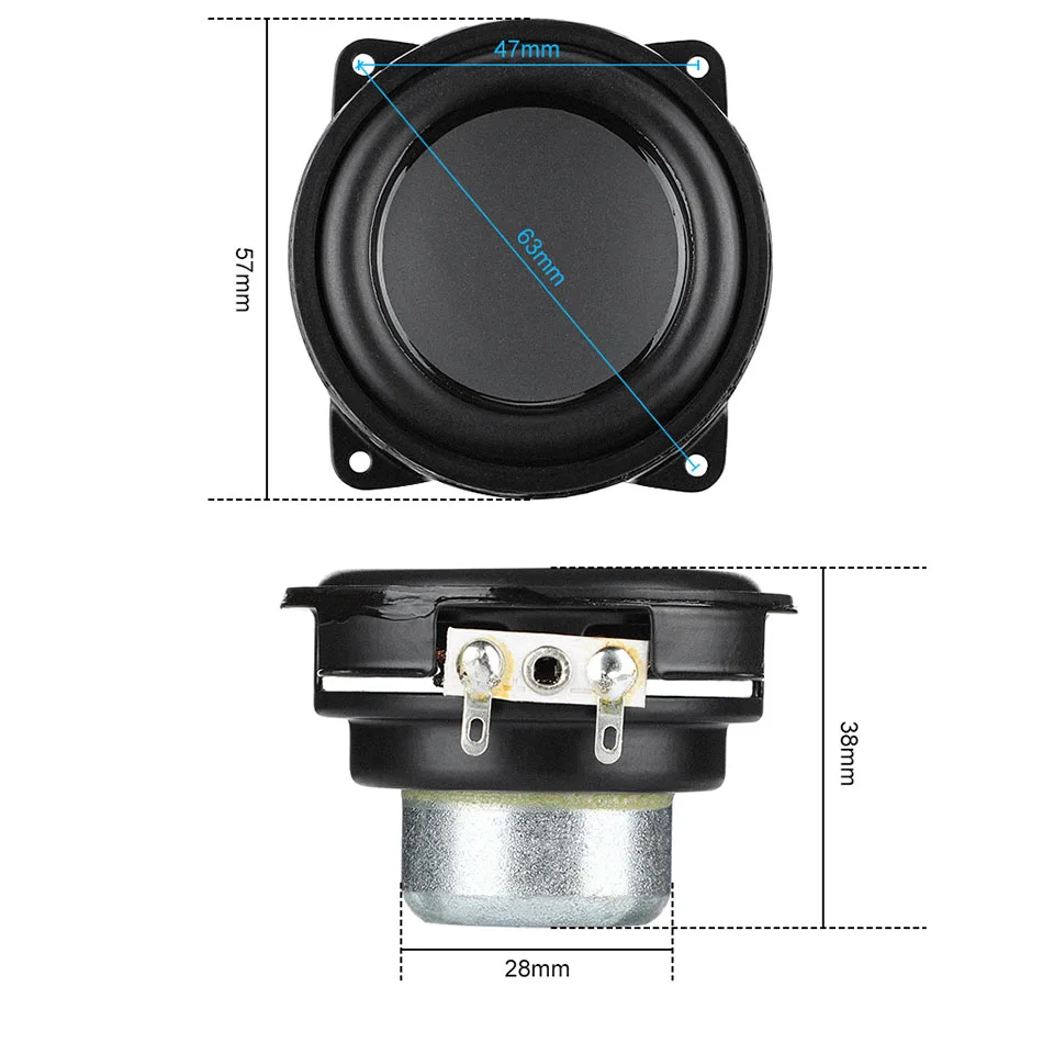 2Pcs 2 Inch Portable Full Range Speaker 4 Ohm 20W Neodymium Sound Speaker Angled Loudspeaker Amplifier Home Theater DIY