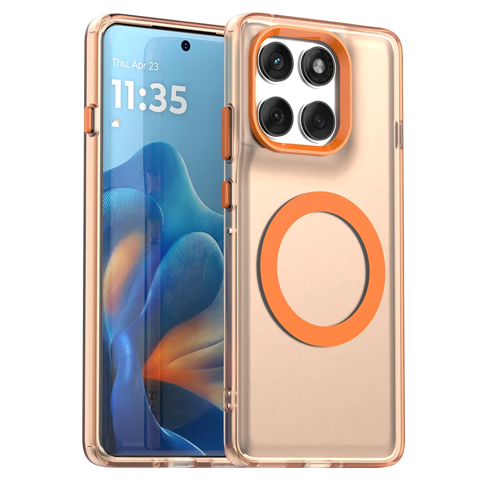 Magnetic Wireless Charging Transparent Case - Candy Colors Back Shell