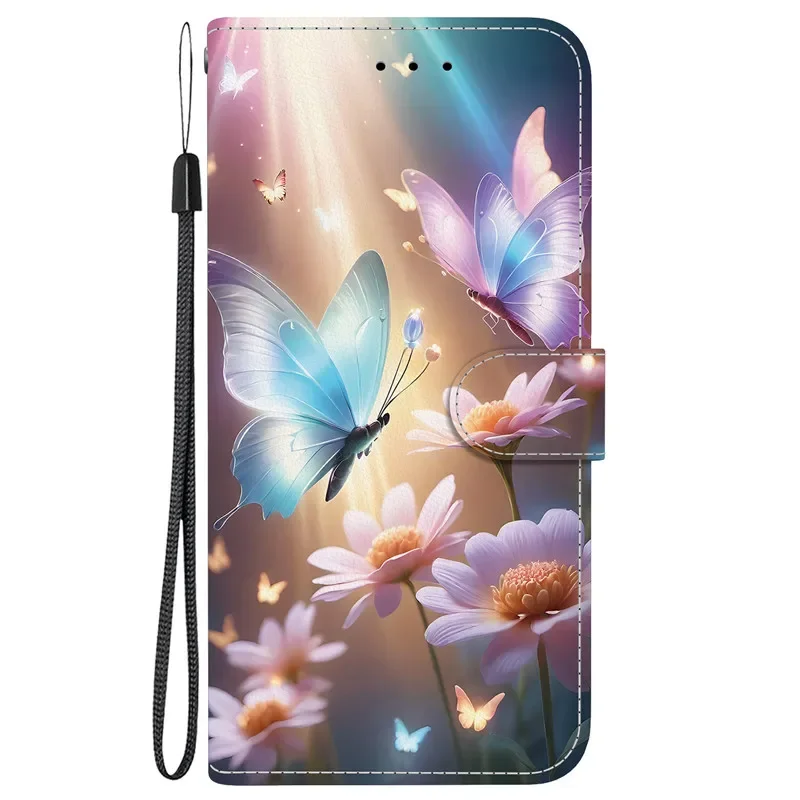 Leather Flip Wallet Case with Magnetic Stand and Cute 3D Design