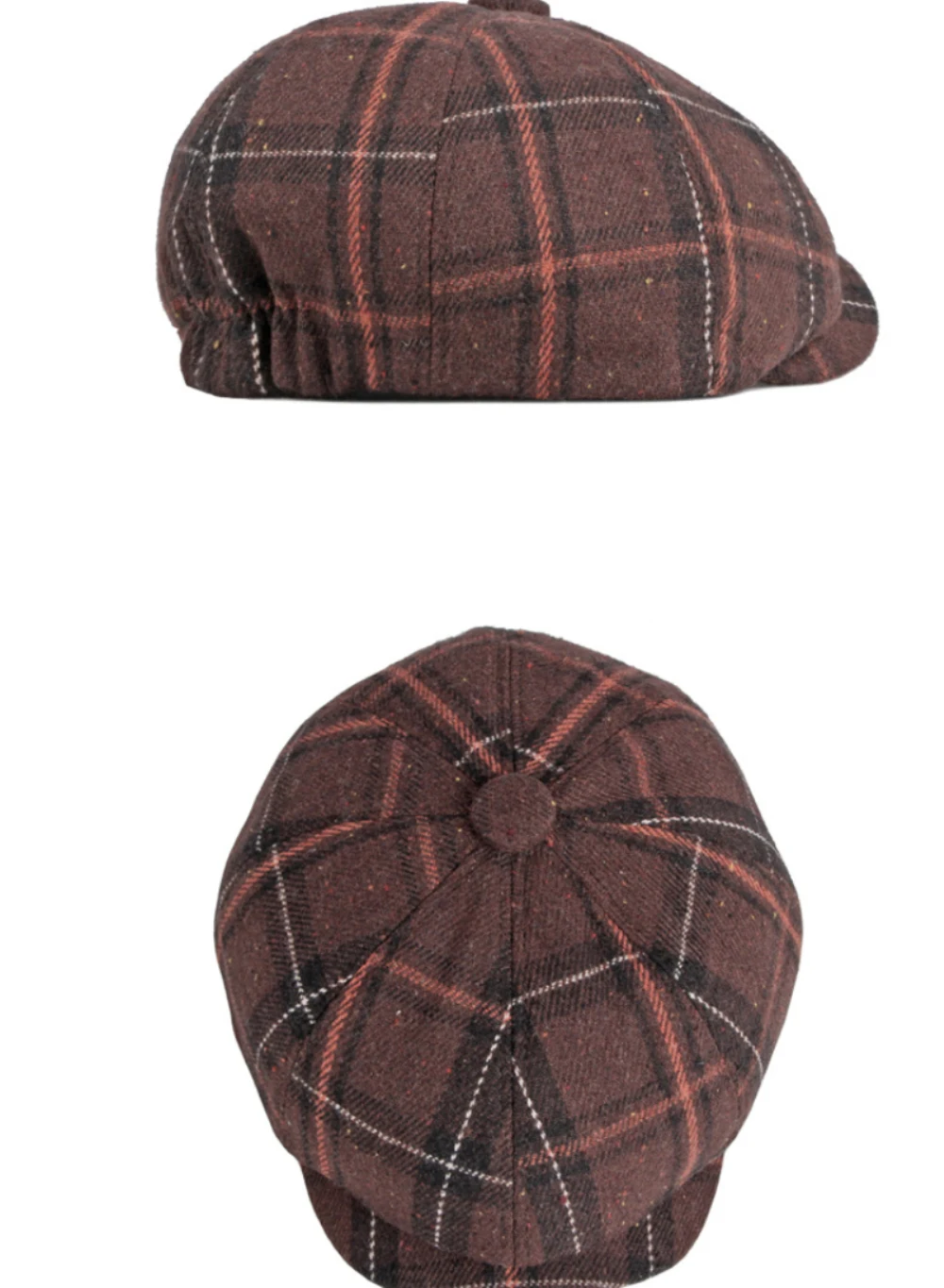HT3748 Baskenmütze Neue Frühling-Herbst-Winter-Mütze für Männer und Frauen Maler-Wollmütze Unisex Karierte Achteckige Flache Kappe Herren-Baskenmützen – Detail 8
