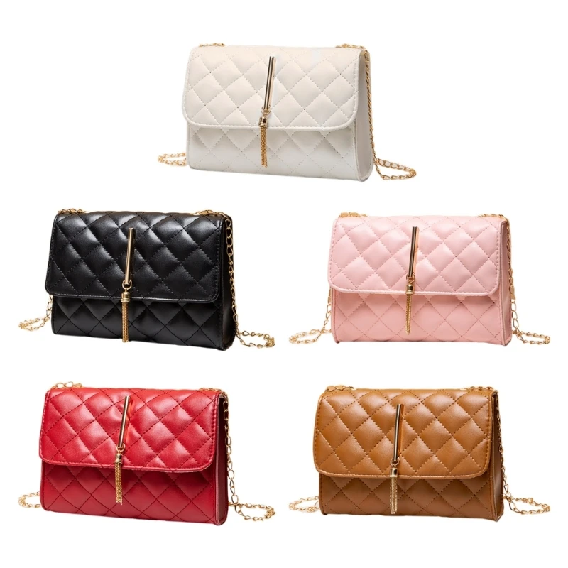 

Quilted Crossbody Bag for Women Girls PU Bag All-matching Shoulder Bag