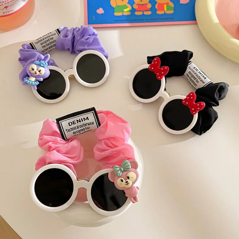 

Summer Cute Sunglasses Children Scrunchies Girls Kids Elastic Hair Rubber Bands Accessories Tie Hair Ring Rope Headdress