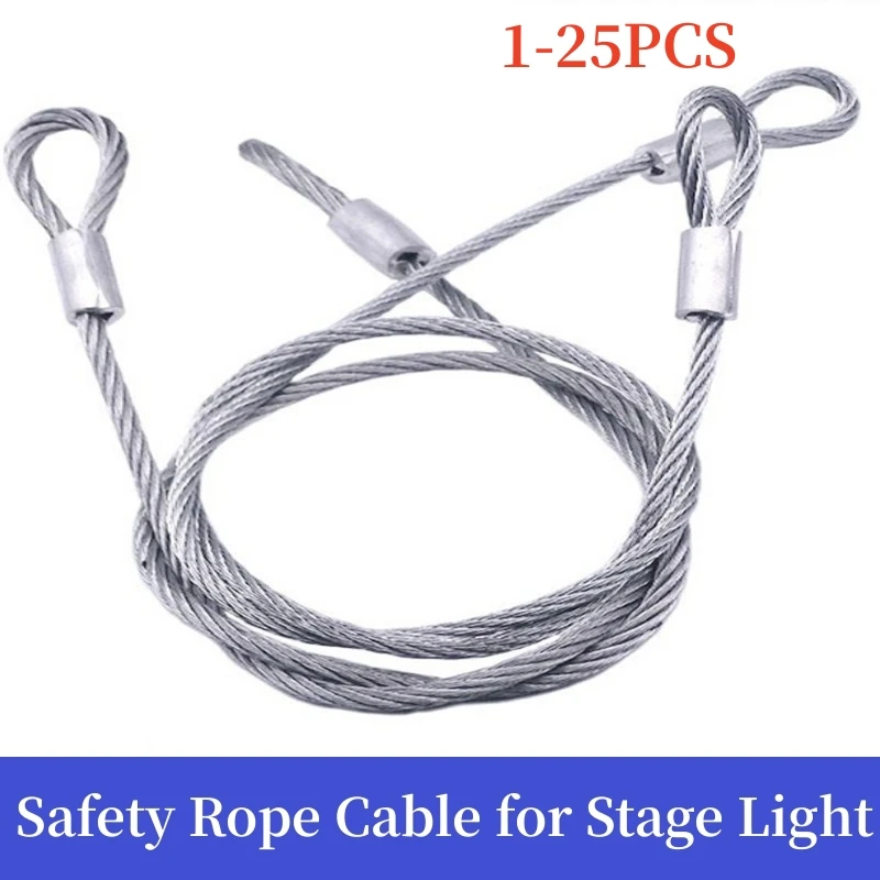 High Quality 80cm Long Stage Light Safety Rope Cable for Stage Lamp Security Stainless Steel Cables Stage DJ Lighting Par Lights