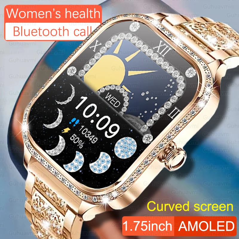 GUHUAVMI MK88 Lady Fashion Smart Watch Women AMOLED HD Screen Heart Rate Bluetooth Call IP68 Waterproof Sports SmartWatch For Xiaomi