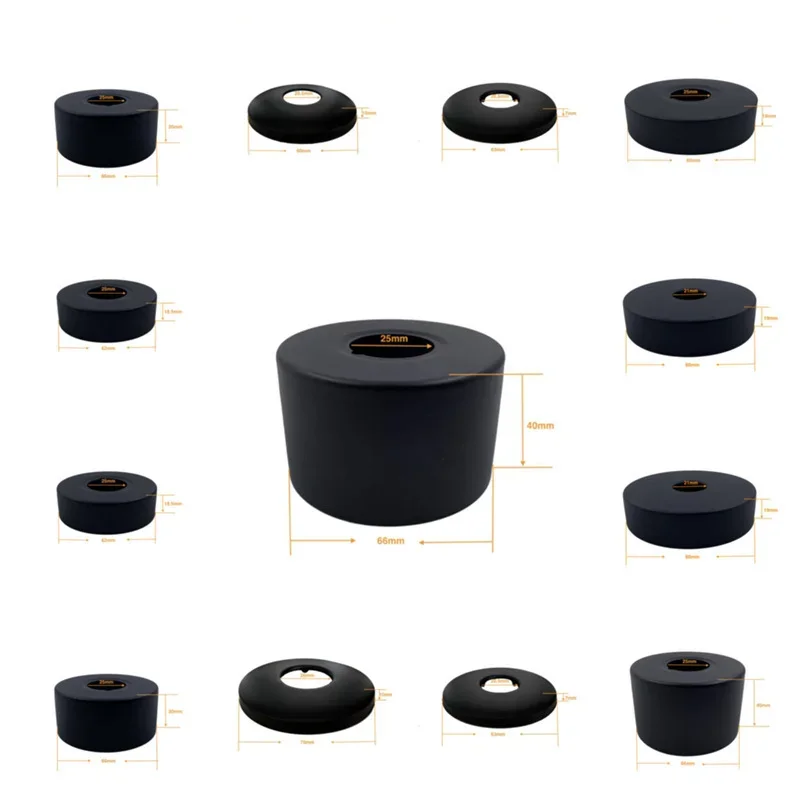 Black Shower Faucet trim Decorative Cover plate Stainless Steel Water Pipe Wall hole Covers plug Kitchen Bathroom Accessories