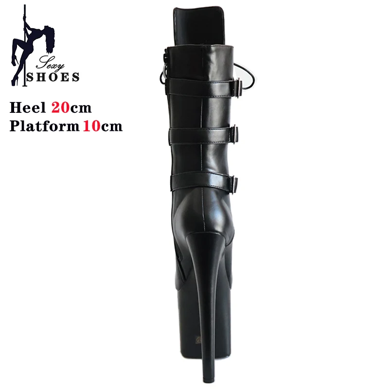 ANKLE Boots Autumn Winter Platform Boots For Women Sexy Round Toe Belt Buck Pole Dance High Heels Pumps Fashion Lace-Up Shoes