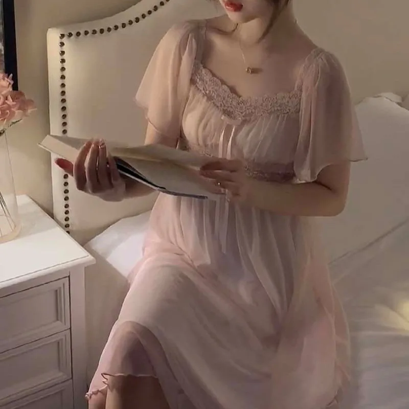 قمصان نوم نسائية بأكمام قصيرة من الساتان ، ملابس ن...