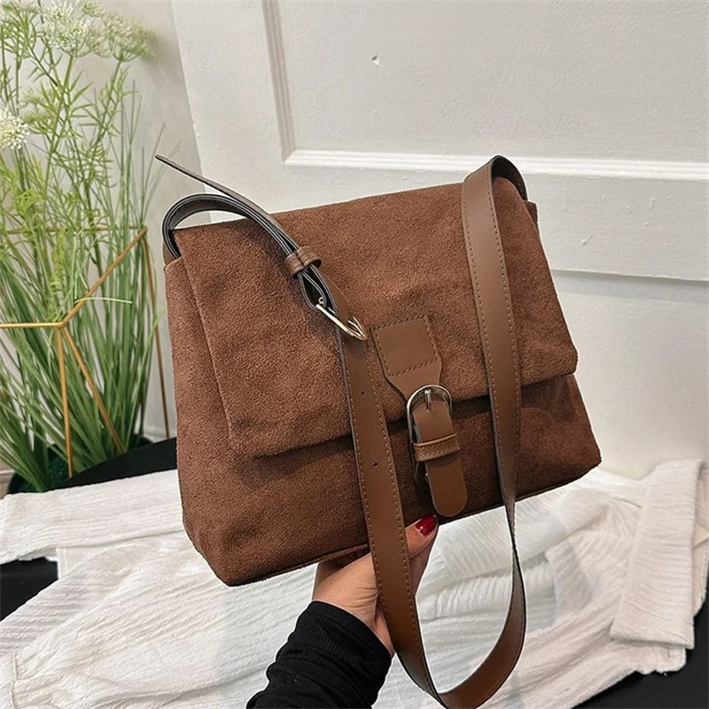 Vintage Suede underarm shoulder bag Fashion Faux Suede