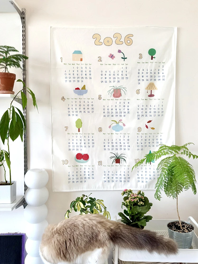 Cute Bedroom Wall Decorative Cloth 2026 Year Cn Hanging Tapestry Korean Sle Cartoon Animation Mixed Fiber Wall Hanging